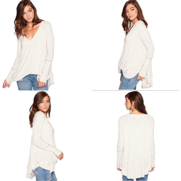 🛑SOLD🛑  FREE PEOPLE Laguna Thermal Top Ivory  LG - Picture 8 of 8